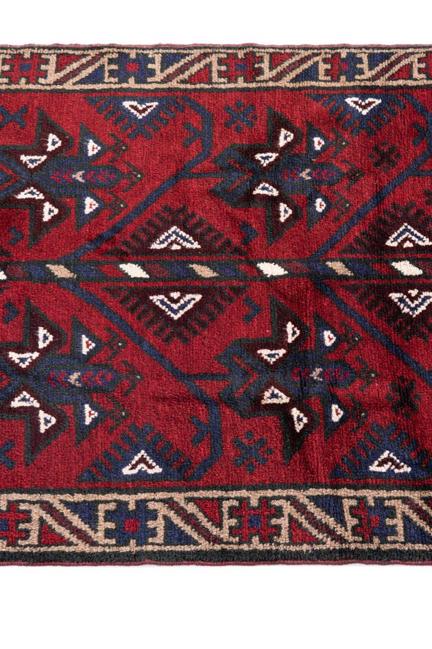 Detail image of 2' 9 x 4' 8 Hand Knotted Balouch Persian Wool Rug
