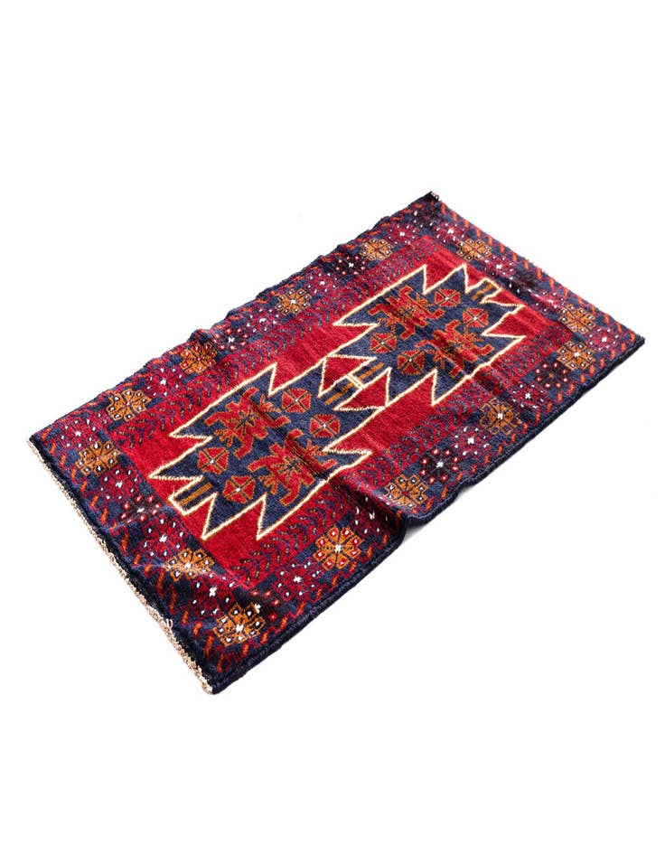 Detail image of 2' 10 x 4' 10 Hand Knotted Balouch Persian Wool Rug