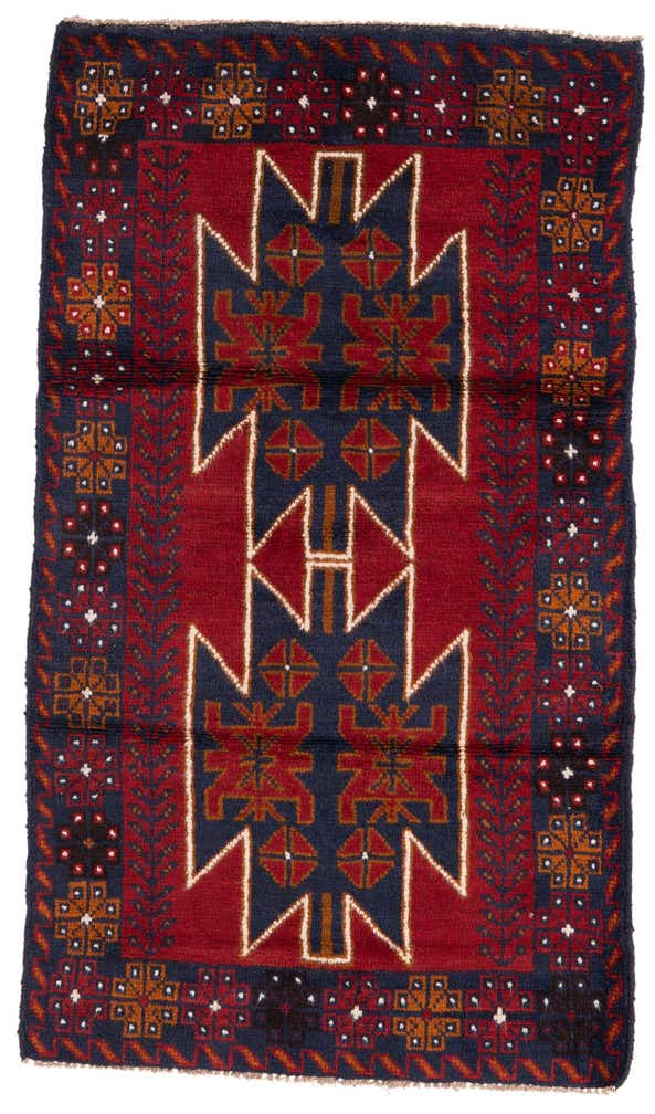 2' 10 x 4' 10 Hand Knotted Balouch Persian Wool Rug