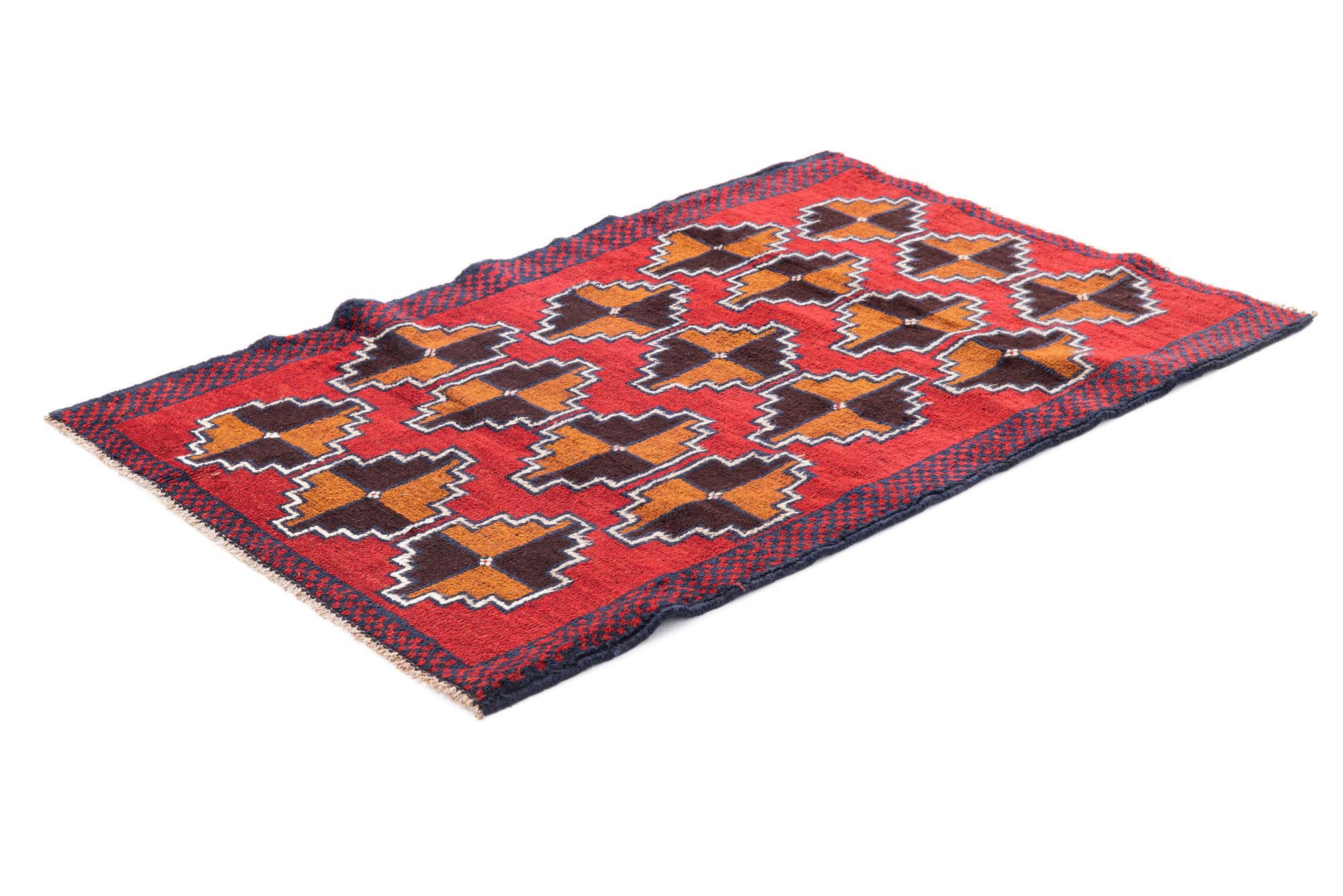 3' x 4' 7 Hand Knotted Balouch Persian Wool Rug