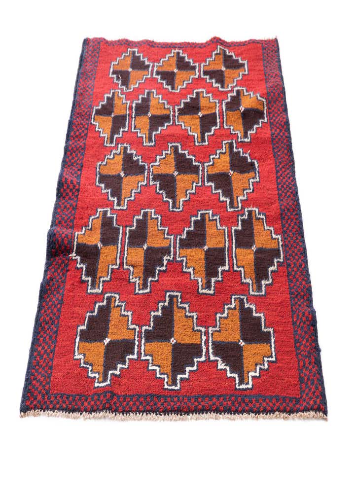 3' x 4' 7 Hand Knotted Balouch Persian Wool Rug