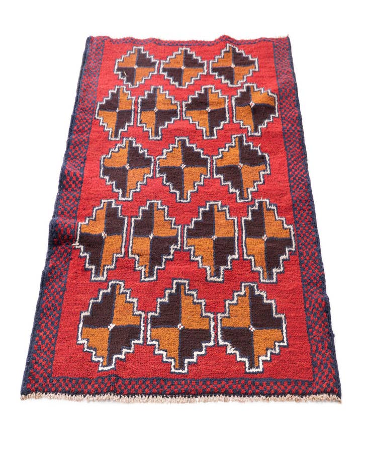 Detail image of 3' x 4' 7 Hand Knotted Balouch Persian Wool Rug