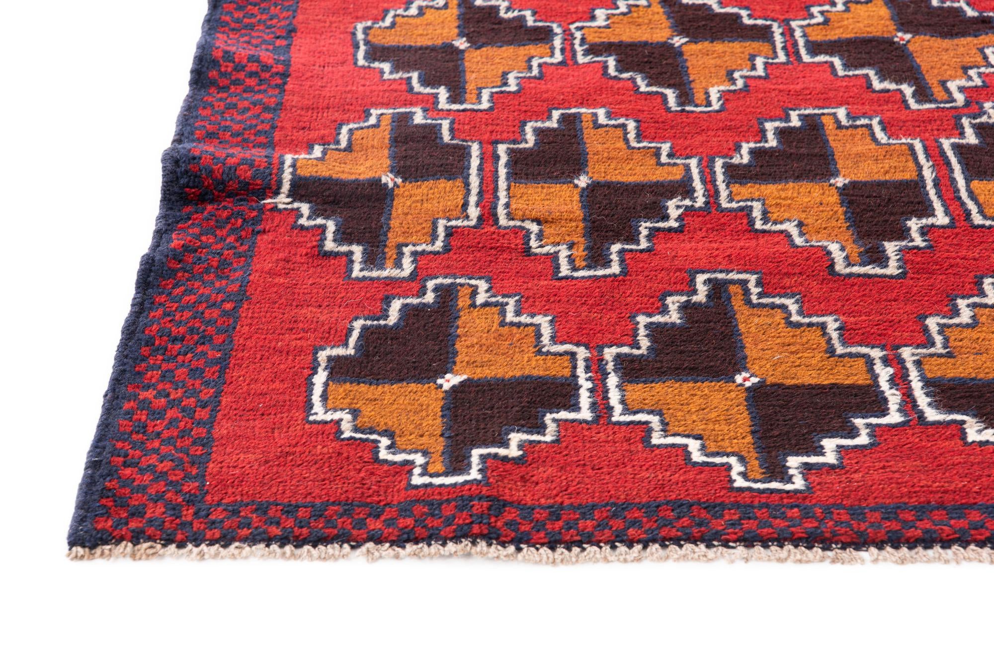 3' x 4' 7 Hand Knotted Balouch Persian Wool Rug