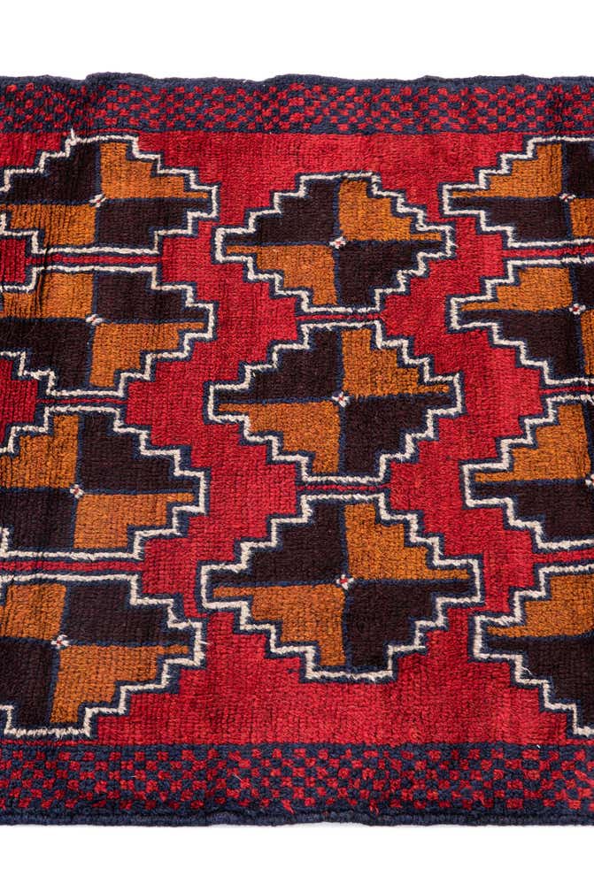 3' x 4' 7 Hand Knotted Balouch Persian Wool Rug