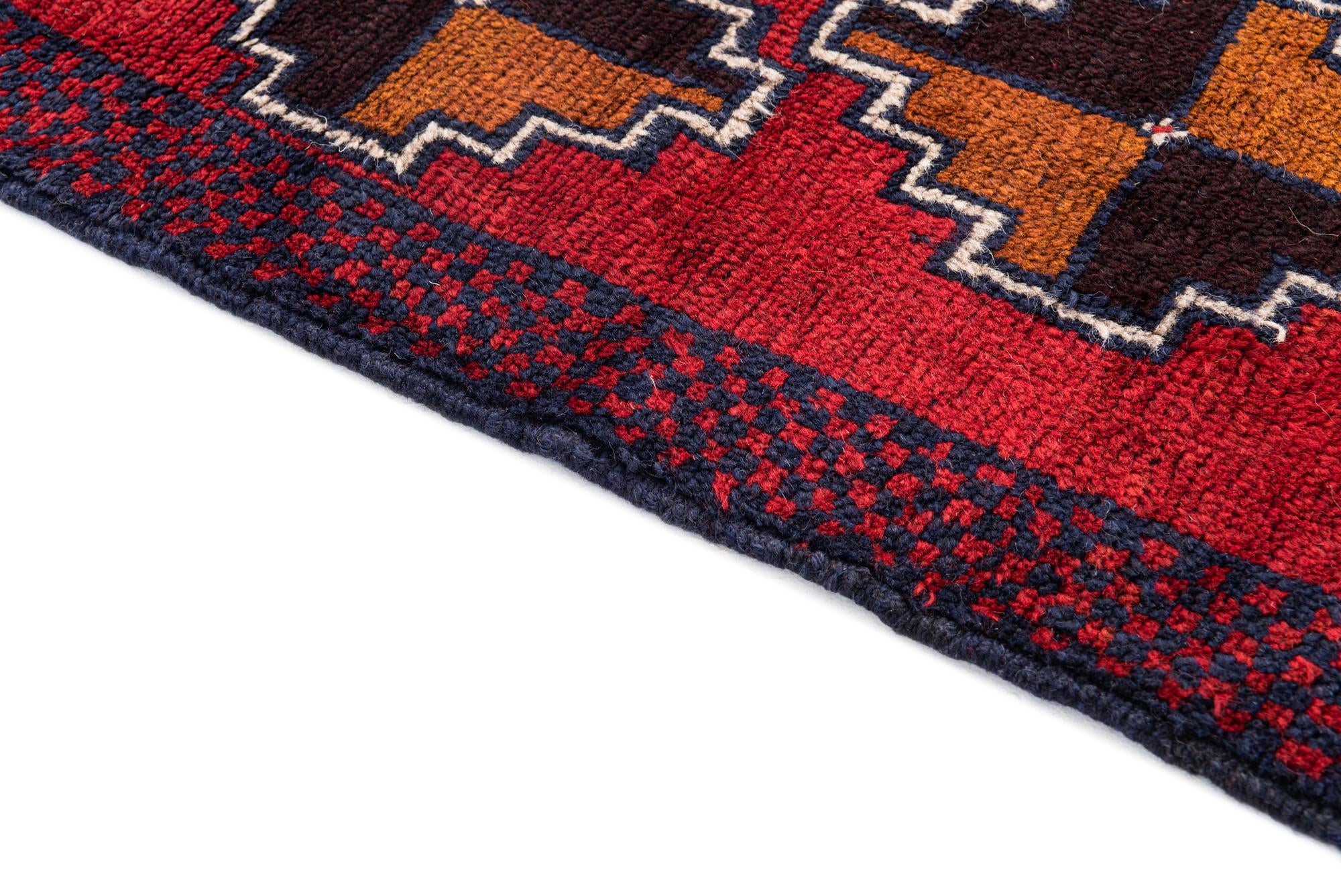 3' x 4' 7 Hand Knotted Balouch Persian Wool Rug