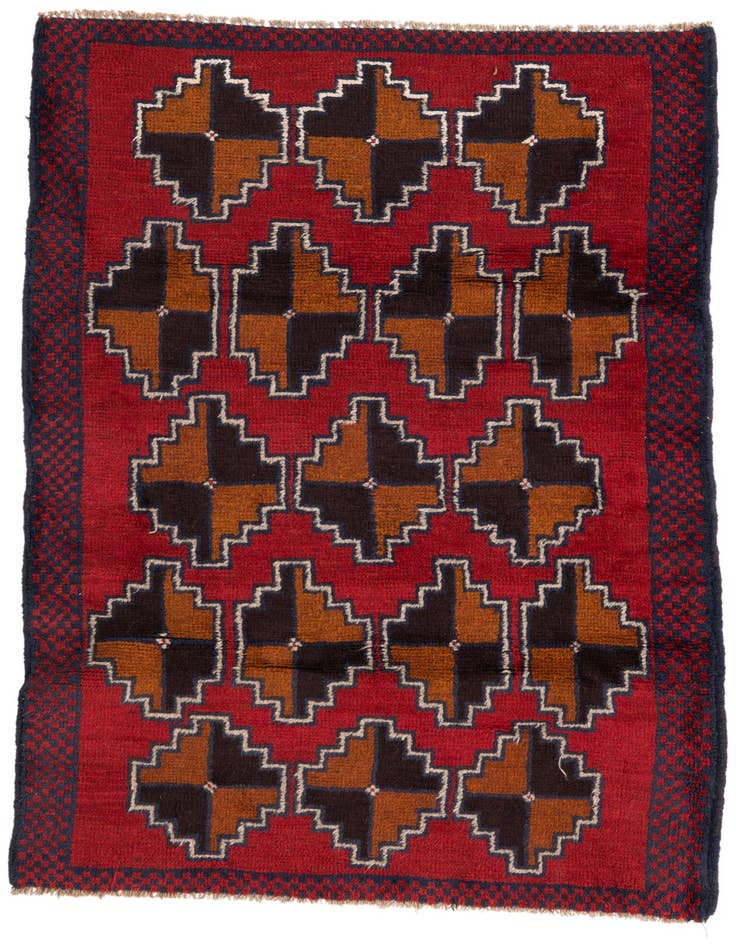 Detail image of 3' x 4' 7 Hand Knotted Balouch Persian Wool Rug
