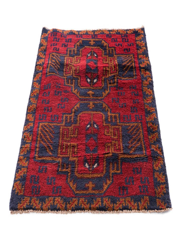 Detail image of 3' x 4' 5  Hand Knotted Balouch Persian Wool Rug