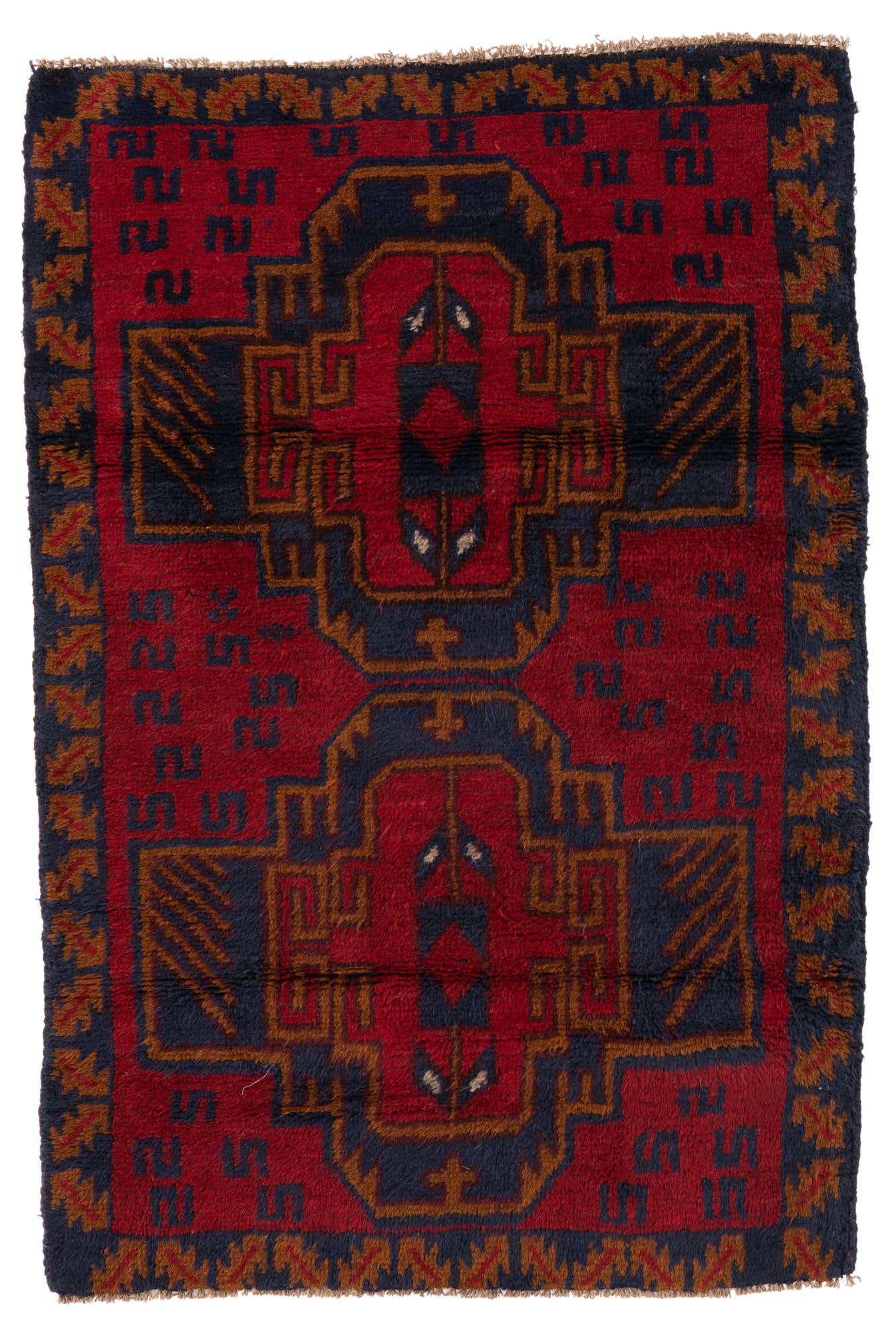 3' x 4' 5 Hand Knotted Balouch Persian Wool Rug