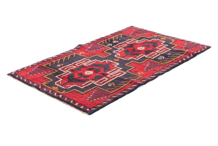 2' 9 x 4' 8 Hand Knotted Balouch Persian Wool Rug