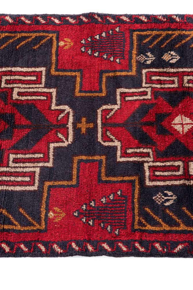 2' 9 x 4' 8 Hand Knotted Balouch Persian Wool Rug