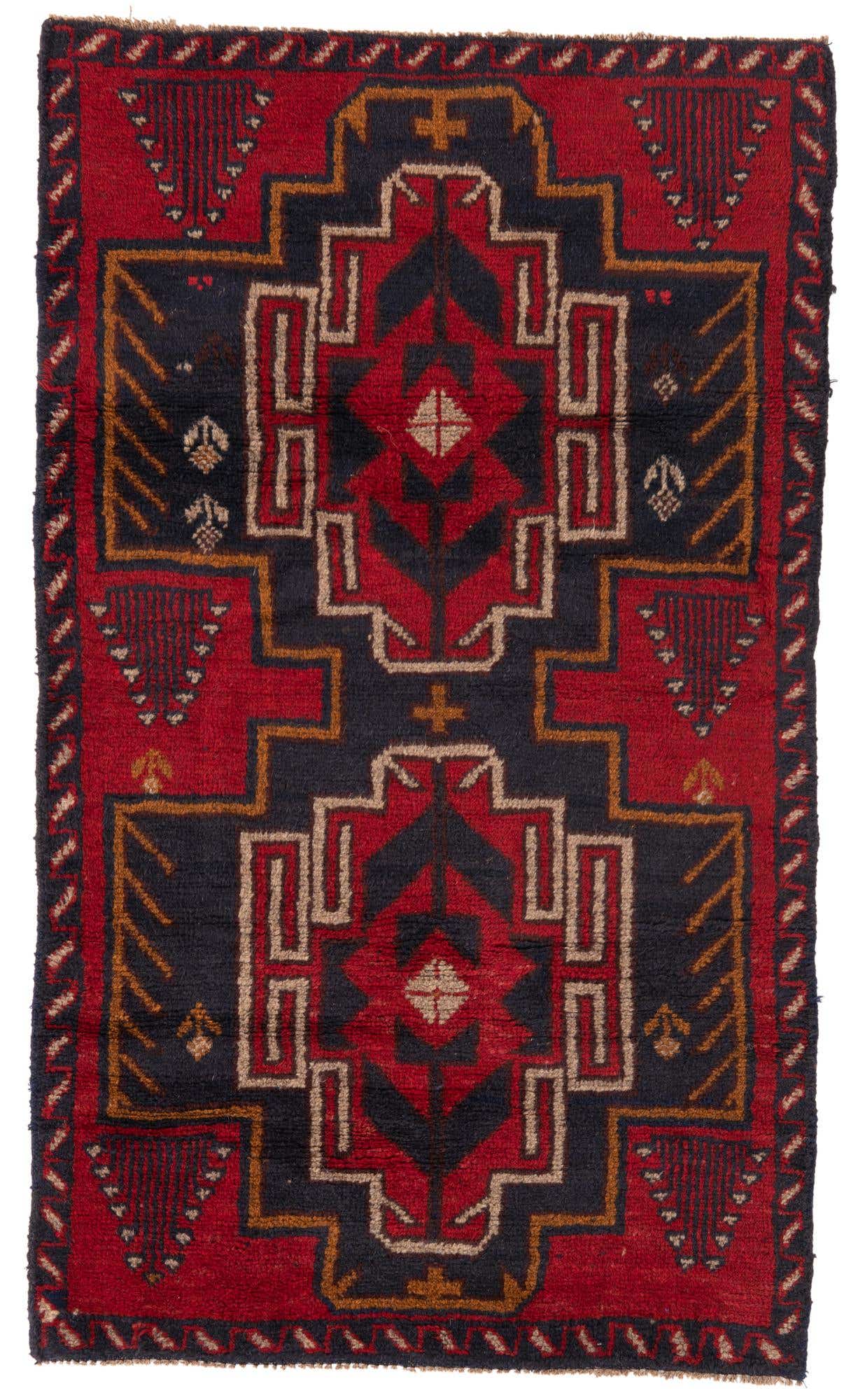 2' 9 x 4' 8 Hand Knotted Balouch Persian Wool Rug
