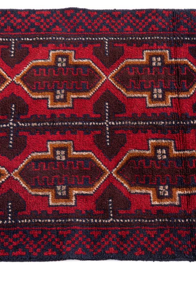 Detail image of 2' 9 x 4' 8 Hand Knotted Balouch Persian Wool Rug