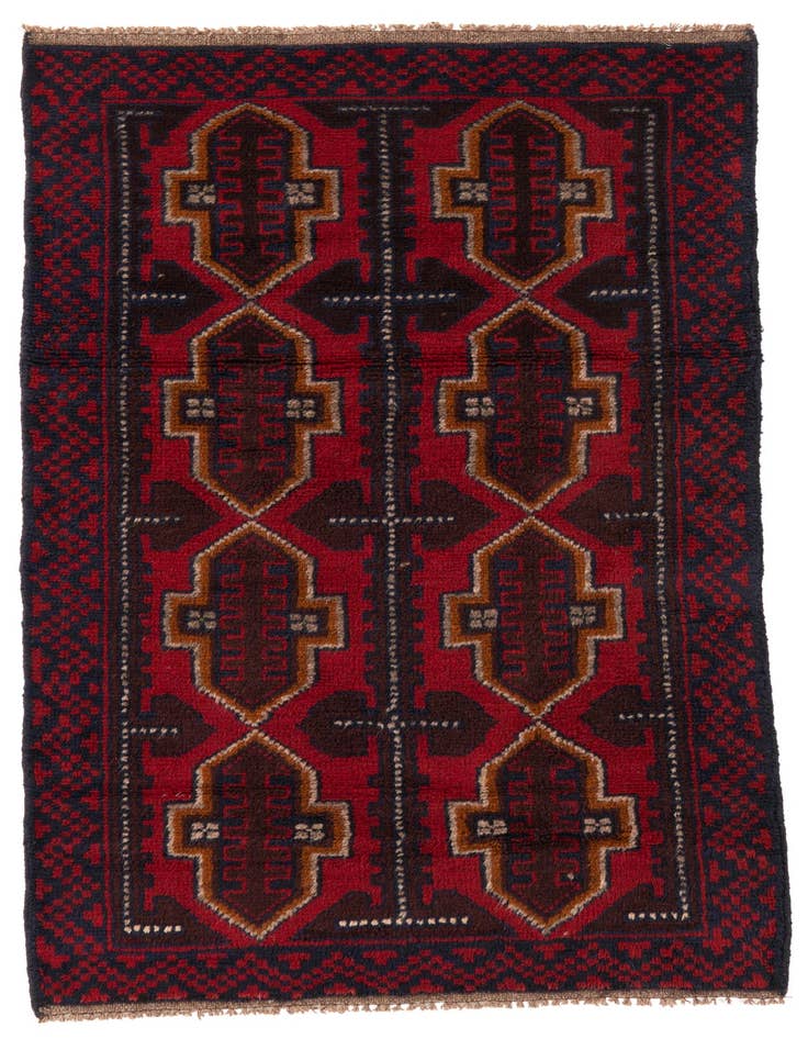 Detail image of 2' 9 x 4' 8 Hand Knotted Balouch Persian Wool Rug