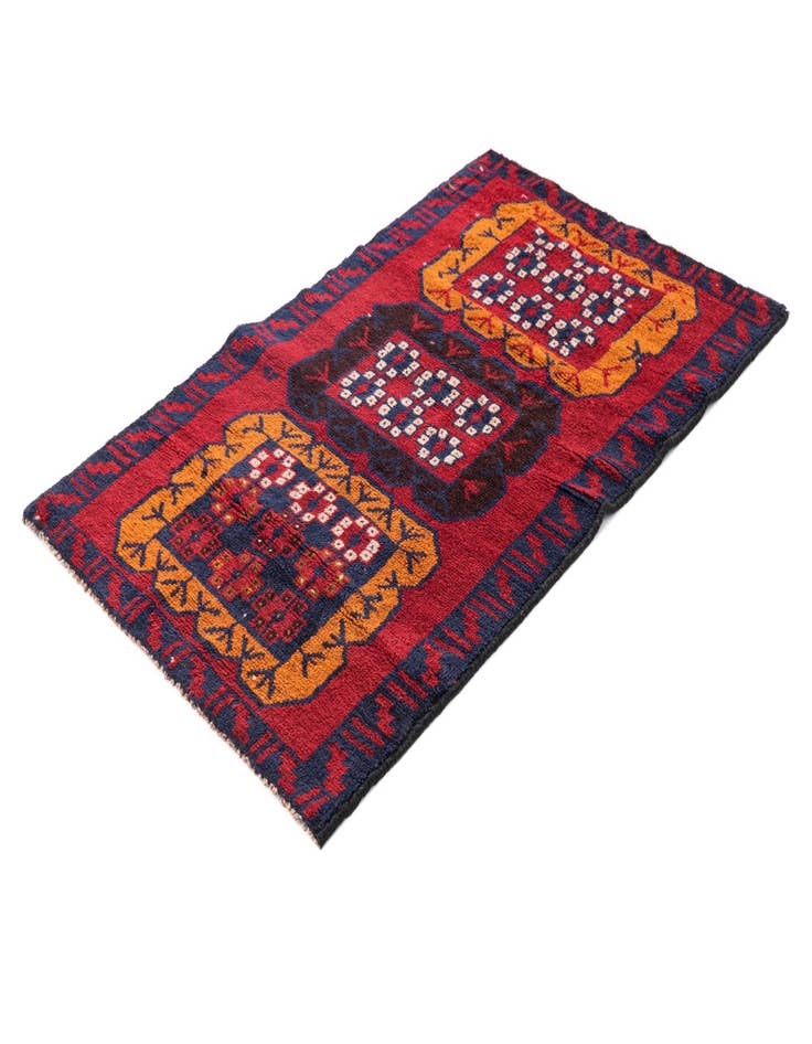 Detail image of 2' 10 x 4' 5  Hand Knotted Balouch Persian Wool Rug