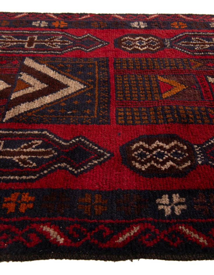 Detail image of 2' 11 x 4' 7 Hand Knotted Balouch Persian Wool Rug