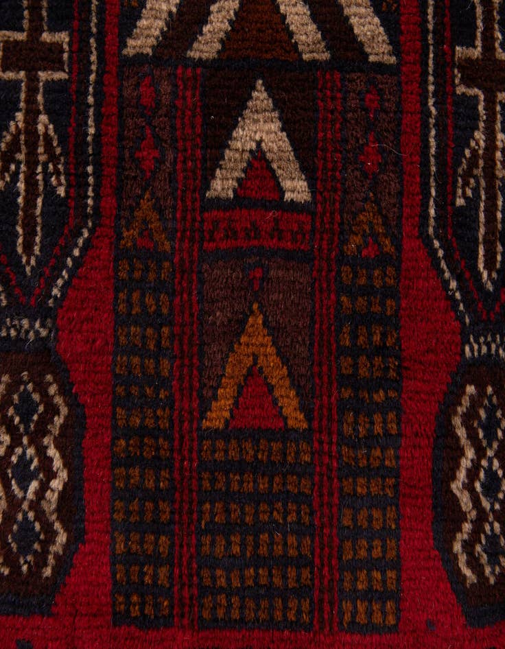 Detail image of 2' 11 x 4' 7 Hand Knotted Balouch Persian Wool Rug