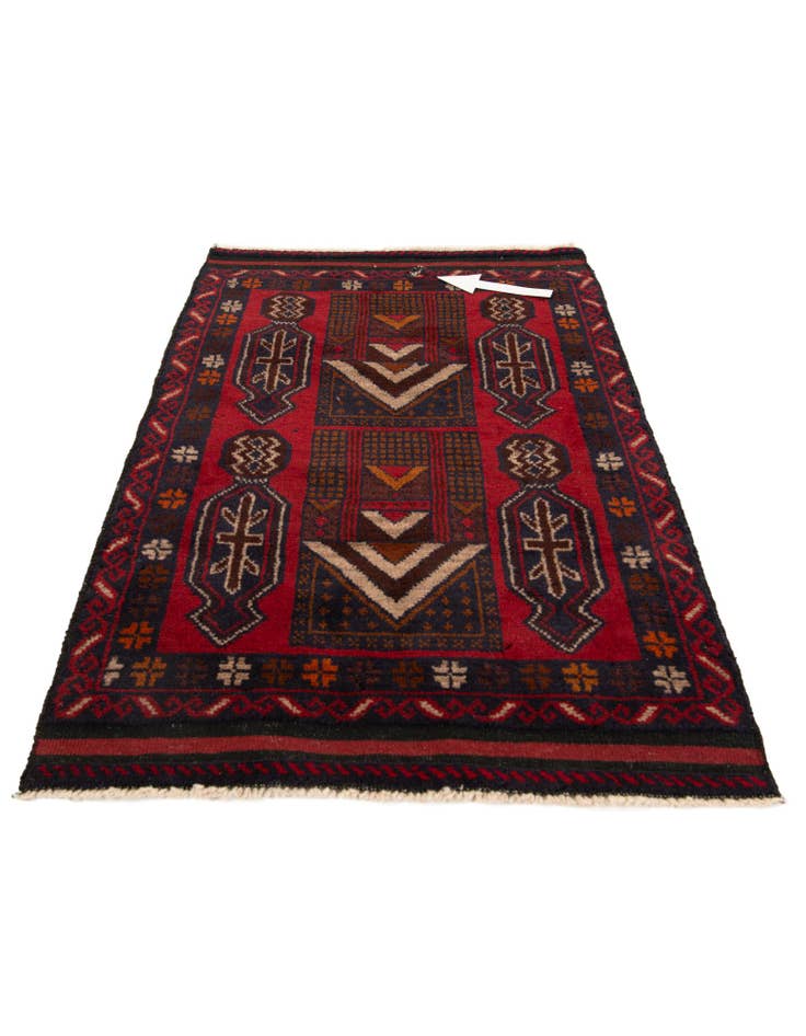 Detail image of 2' 11 x 4' 7 Hand Knotted Balouch Persian Wool Rug