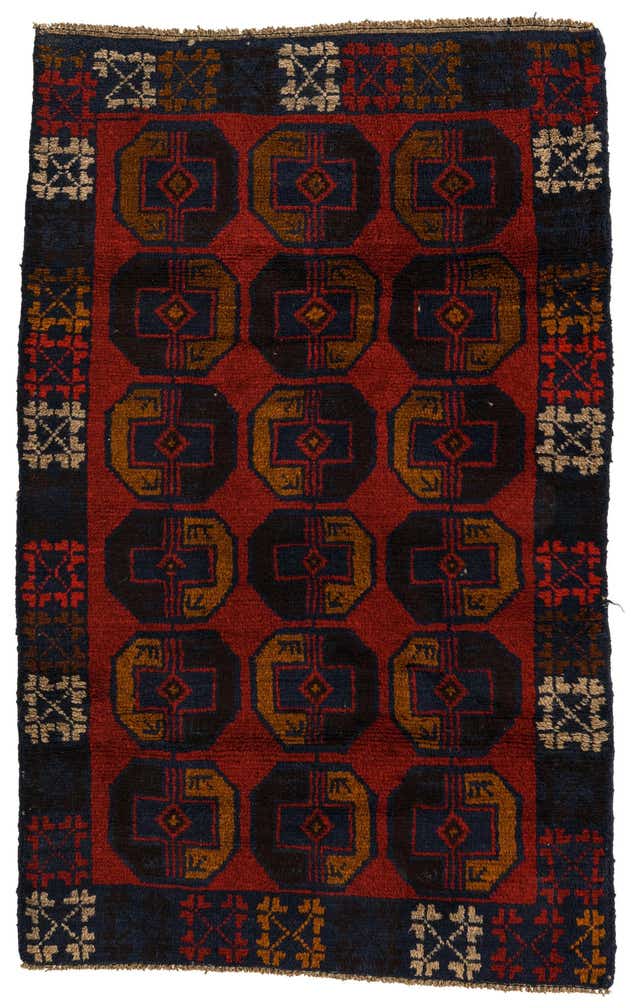 2' 10 x 4' 6 Hand Knotted Balouch Persian Wool Rug