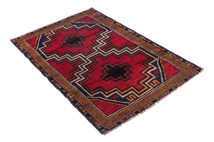 Detail image of 2' 10 x 4' 6 Hand Knotted Balouch Persian Wool Rug