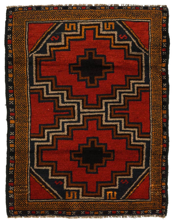 Detail image of 2' 10 x 4' 6 Hand Knotted Balouch Persian Wool Rug