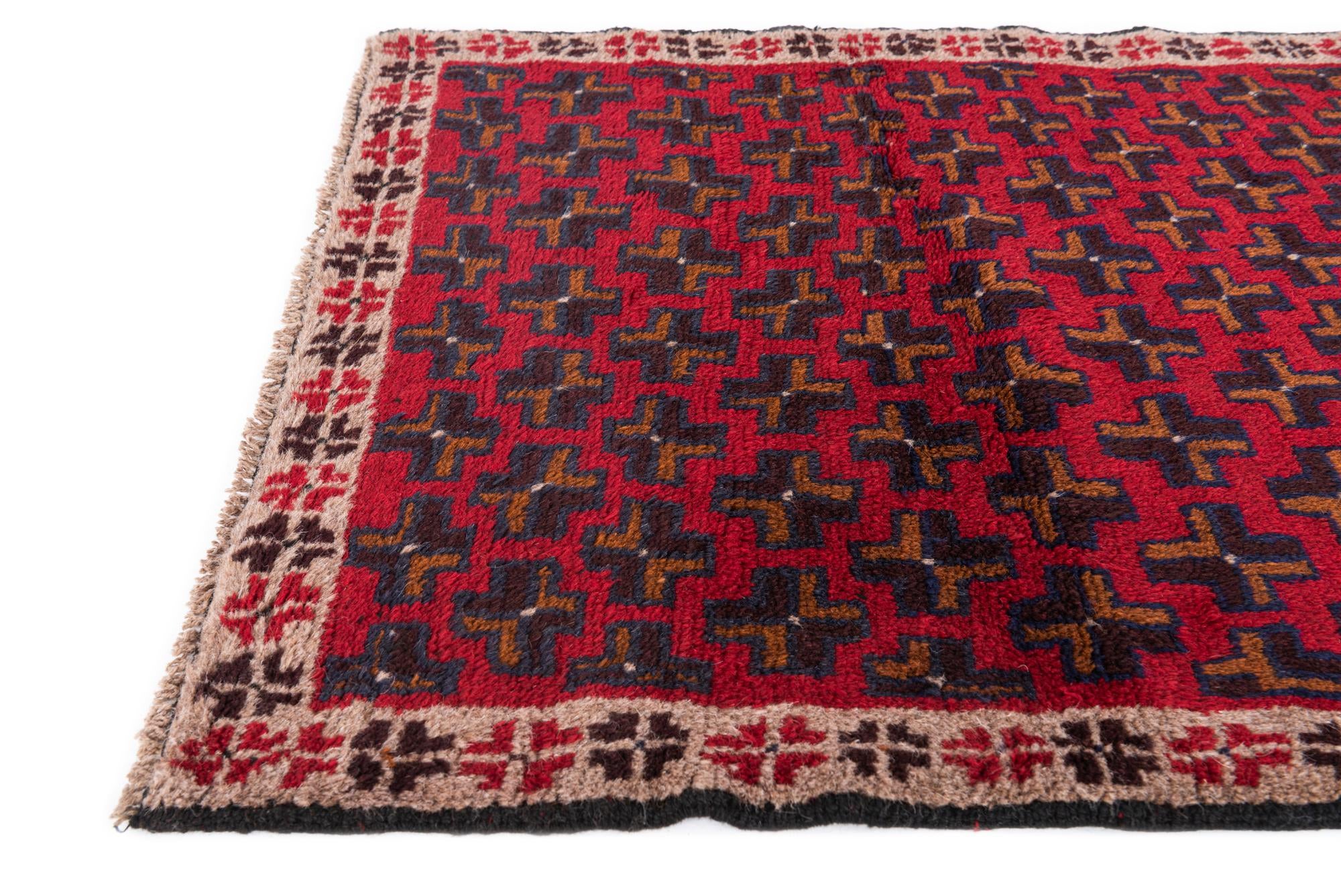 2' 10 x 4' 7 Hand Knotted Balouch Persian Wool Rug
