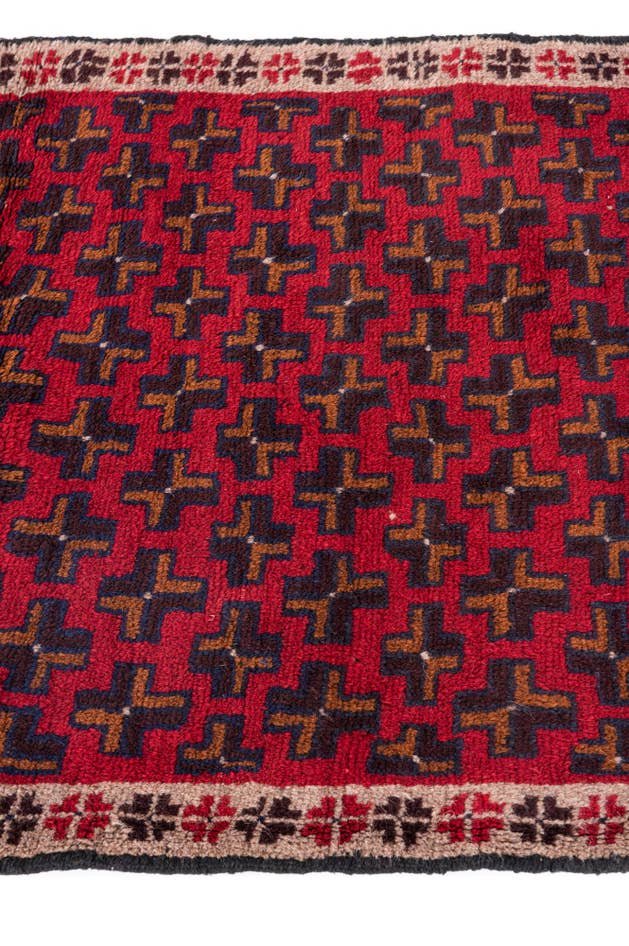 Detail image of 2' 10 x 4' 7 Hand Knotted Balouch Persian Wool Rug