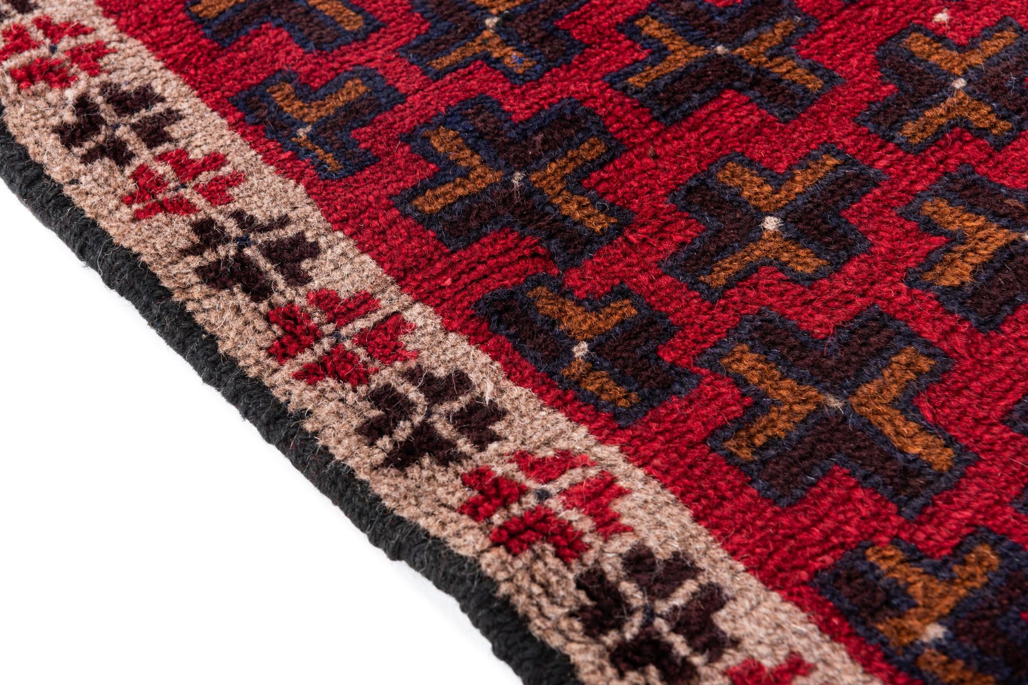 2' 10 x 4' 7 Hand Knotted Balouch Persian Wool Rug