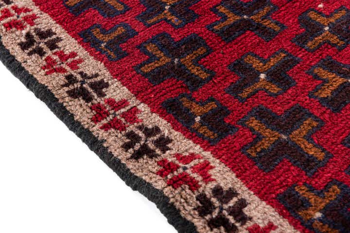 2' 10 x 4' 7 Hand Knotted Balouch Persian Wool Rug