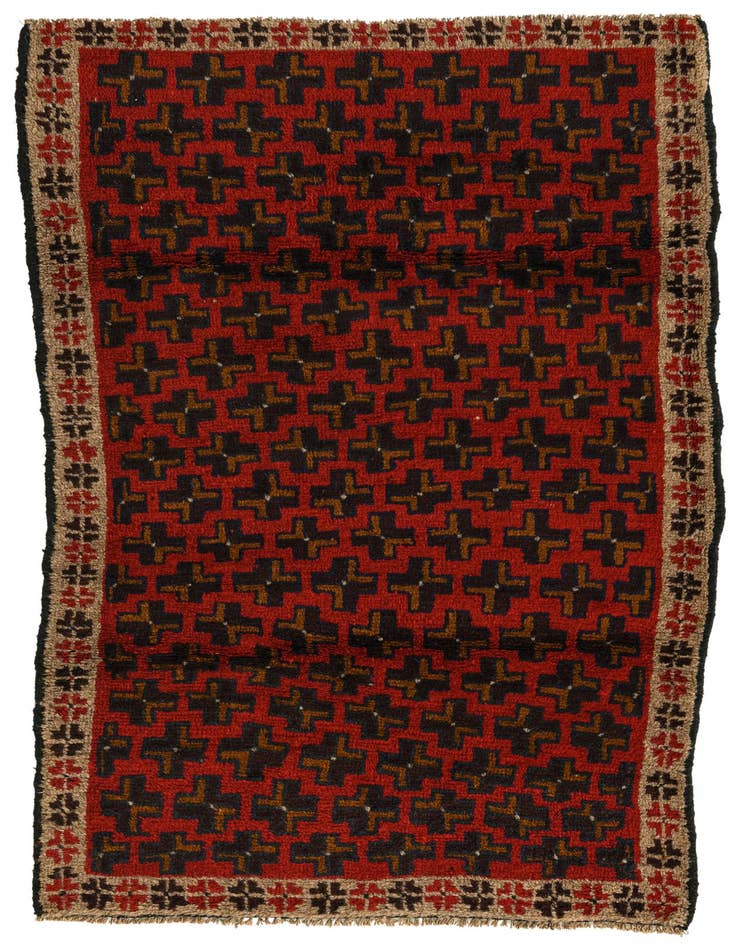 Detail image of 2' 10 x 4' 7 Hand Knotted Balouch Persian Wool Rug