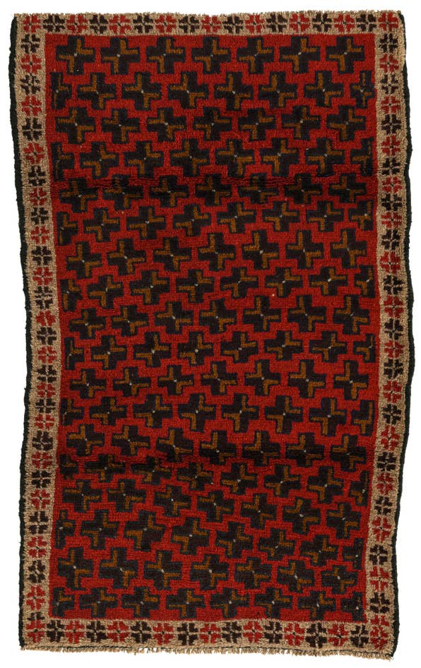 Detail image of 2' 10 x 4' 7 Hand Knotted Balouch Persian Wool Rug