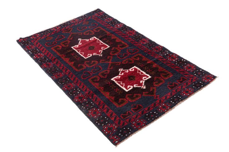 Detail image of 2' 10 x 4' 9 Hand Knotted Balouch Persian Wool Rug