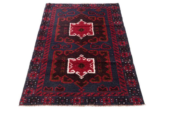 2' 10 x 4' 9 Hand Knotted Balouch Persian Wool Rug