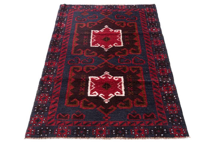 Detail image of 2' 10 x 4' 9 Hand Knotted Balouch Persian Wool Rug