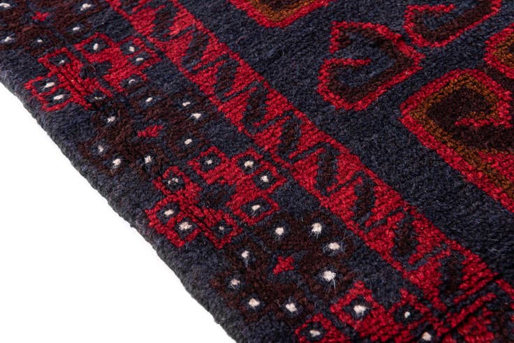 Detail image of 2' 10 x 4' 9 Hand Knotted Balouch Persian Wool Rug