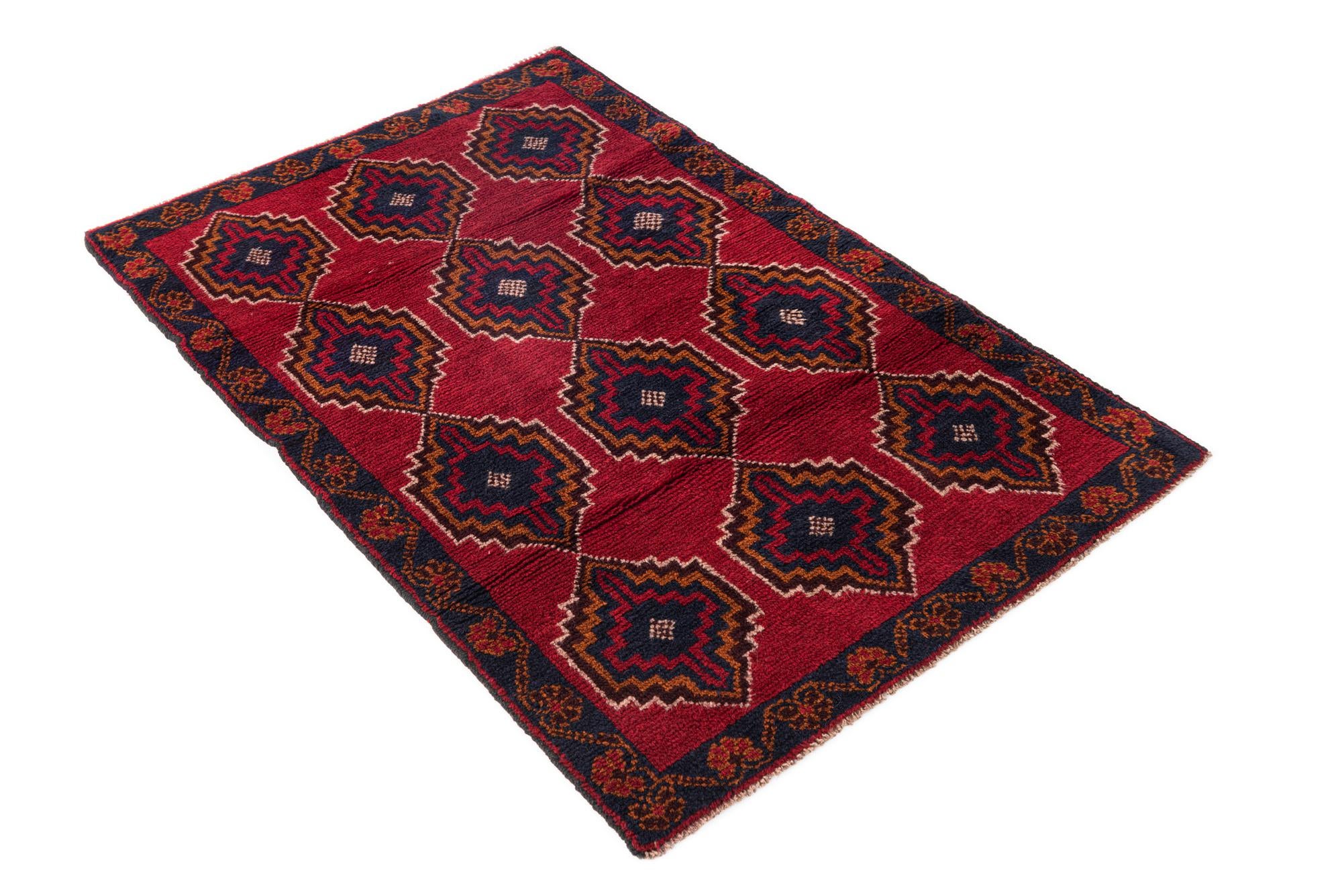 2' 9 x 4' 7 Hand Knotted Balouch Persian Wool Rug