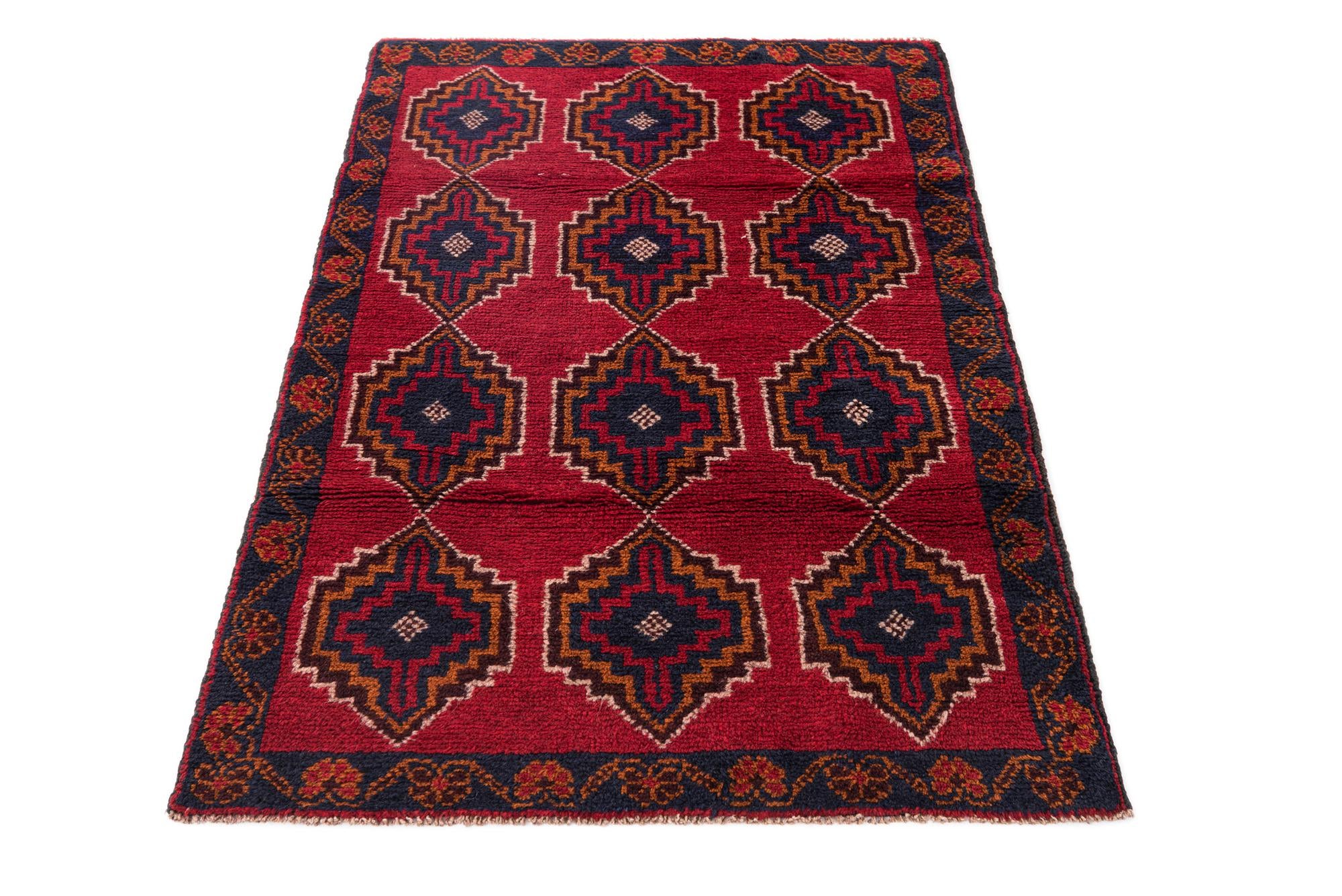 2' 9 x 4' 7 Hand Knotted Balouch Persian Wool Rug