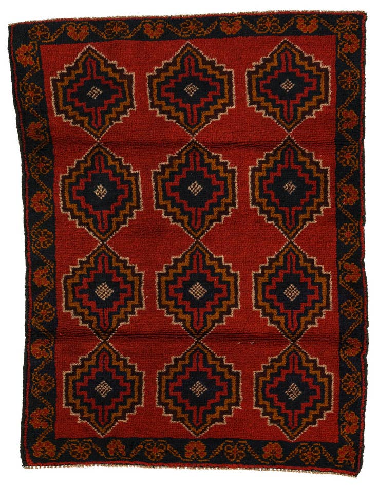 Detail image of 2' 9 x 4' 7 Hand Knotted Balouch Persian Wool Rug