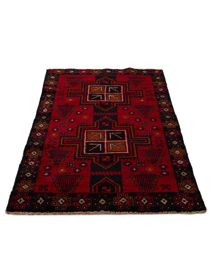 Detail image of 2' 10 x 4' 8  Hand Knotted Balouch Persian Wool Rug