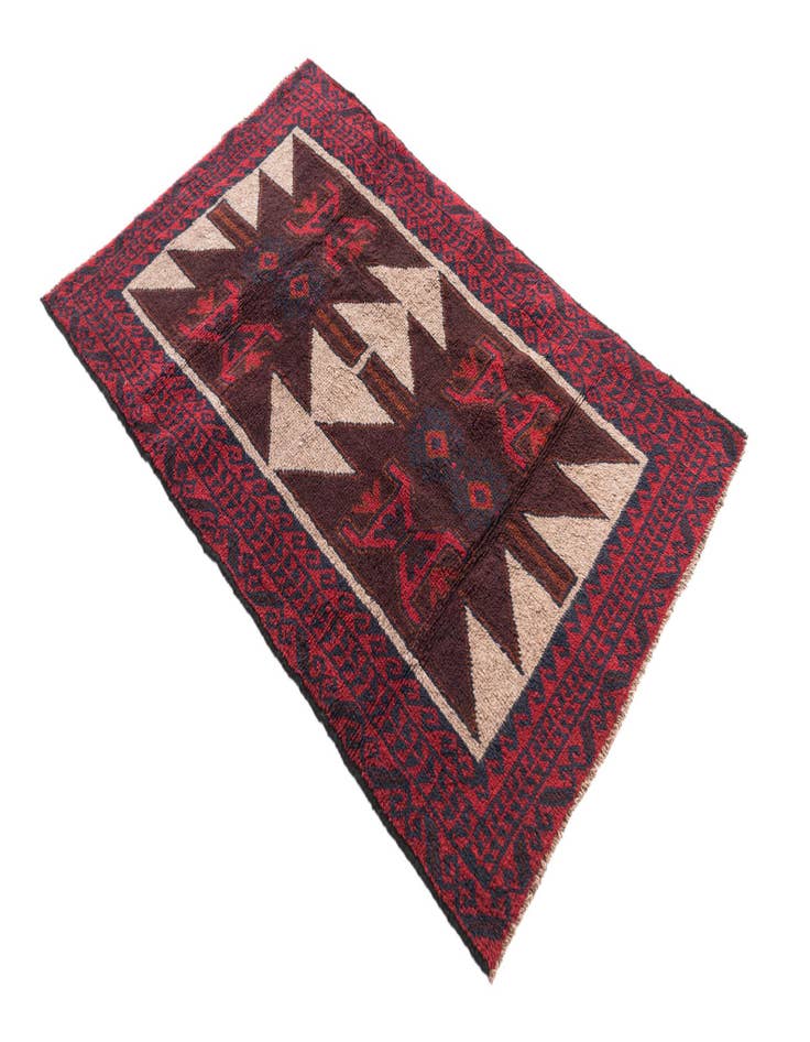 Detail image of 3' 1 x 4' 7  Hand Knotted Balouch Persian Wool Rug