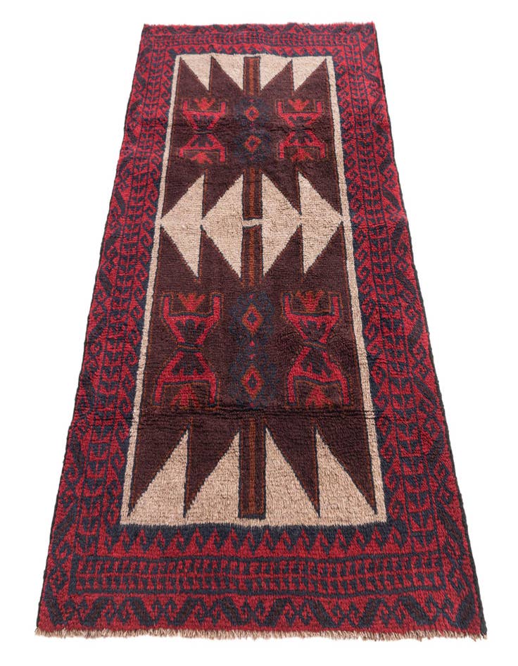 Detail image of 3' 1 x 4' 7  Hand Knotted Balouch Persian Wool Rug