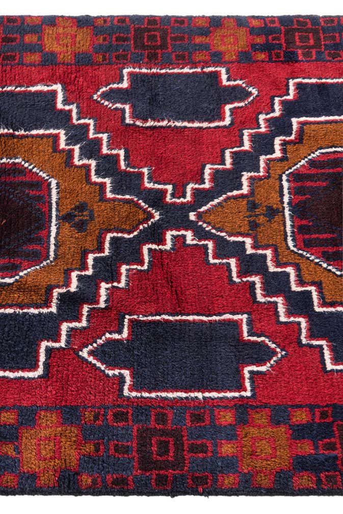 3' x 4' 6 Hand Knotted Balouch Persian Wool Rug