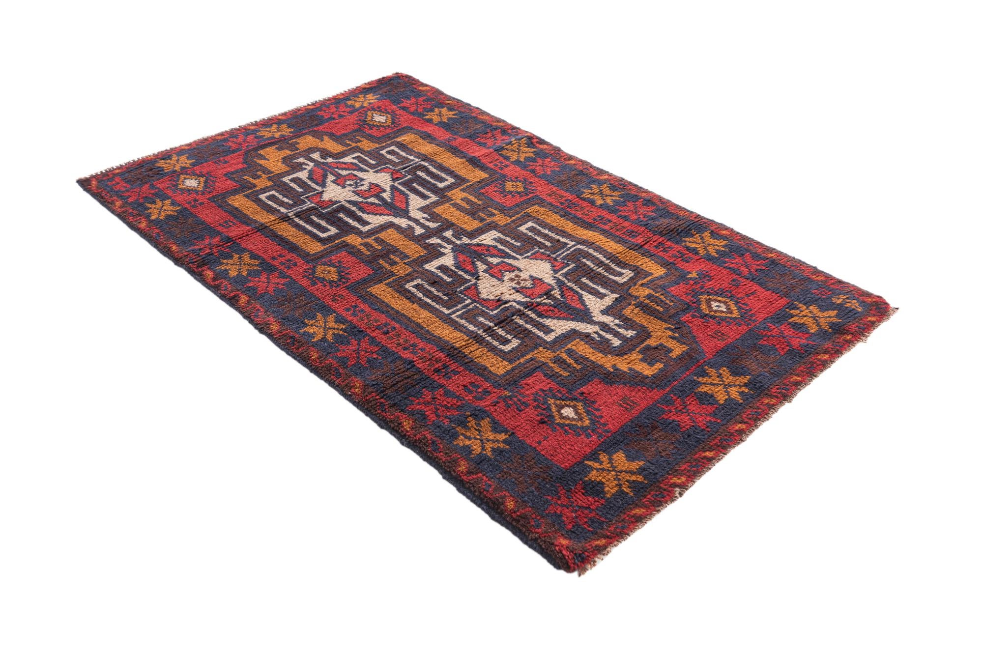85cm x 140cm Hand Knotted Balouch Persian Wool Rug