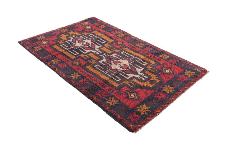 Detail image of 85cm x 140cm Hand Knotted Balouch Persian Wool Rug