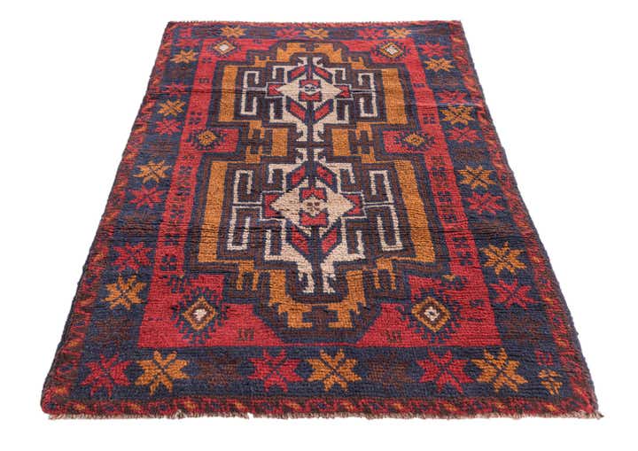 2' 10 x 4' 8 Hand Knotted Balouch Persian Wool Rug