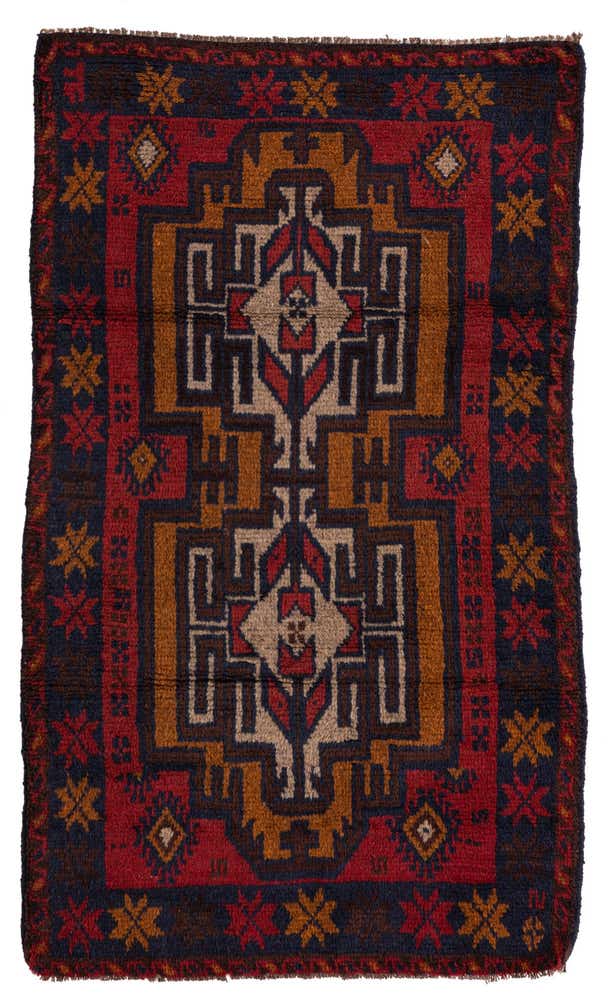 2' 10 x 4' 8 Hand Knotted Balouch Persian Wool Rug