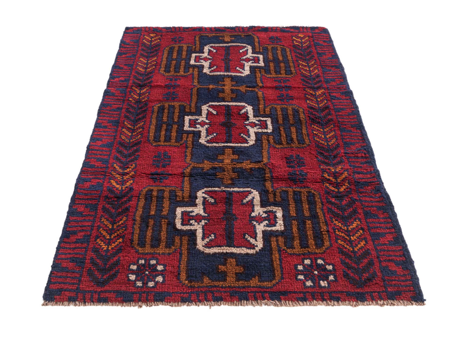 2' 10 x 4' 7 Hand Knotted Balouch Persian Wool Rug