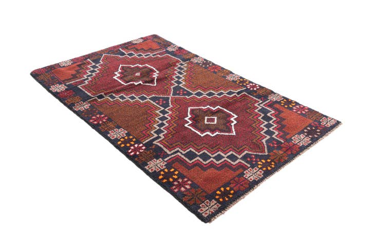 Detail image of 2' 10 x 4' 10 Hand Knotted Balouch Persian Wool Rug