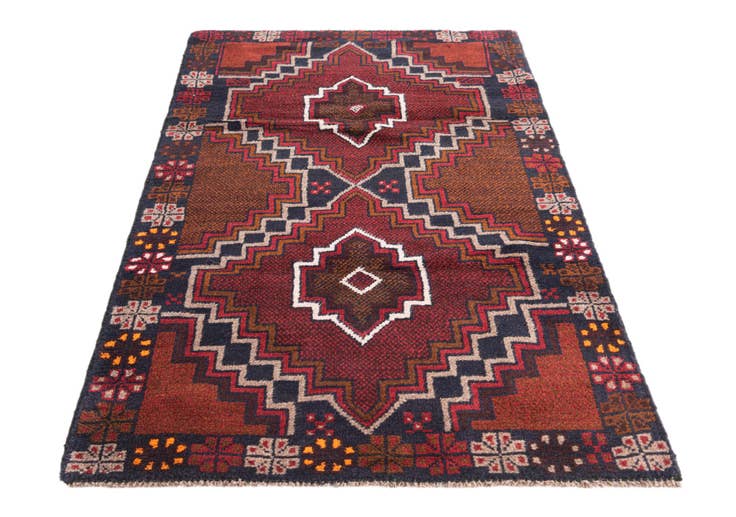 Detail image of 2' 10 x 4' 10 Hand Knotted Balouch Persian Wool Rug