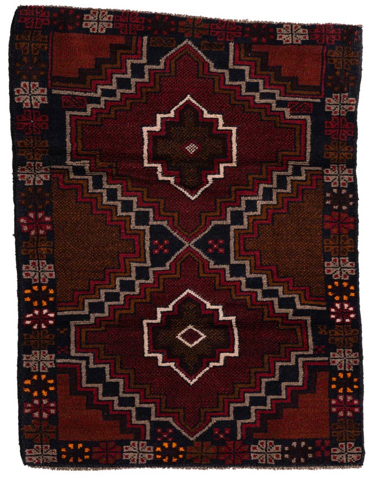 Detail image of 2' 10 x 4' 10 Hand Knotted Balouch Persian Wool Rug