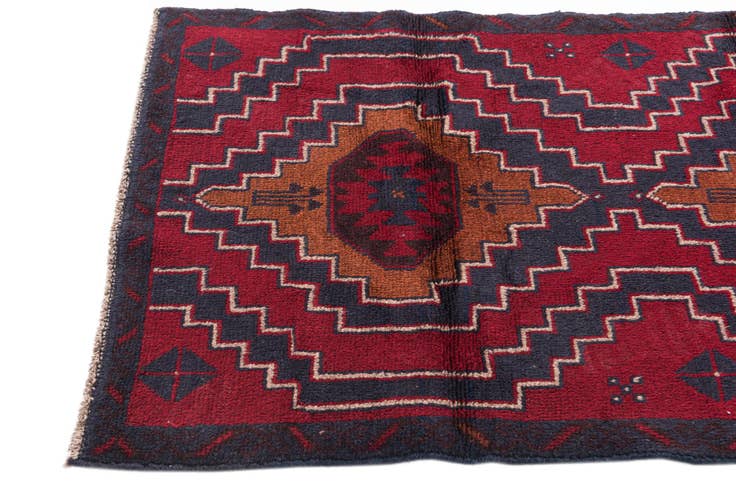 Detail image of 3' x 4' 8 Hand Knotted Balouch Persian Wool Rug